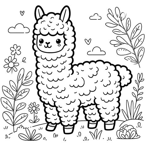 alpaca llama free coloring pages Llama Coloring Page, Color Pages, Animal Coloring, Animal Clipart, Animal Coloring Pages, Be Creative, Free Coloring Pages, Free Coloring, Coloring Page