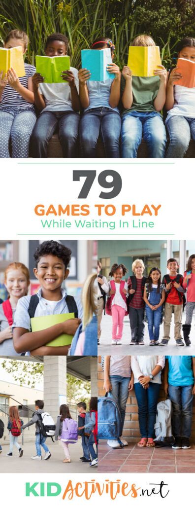 A collection of 79 fun games to play while waiting in line. These are great for school transition activities or for waiting in line at an amusement park. Easy to play with no supplies. #kidactivities #kidgames #activitiesforkids #funforkids #ideasforkids Games To Play With No Supplies, Games With No Supplies, Games For School Age Kids, Games For School Age, Transition Games, Httyd Party, Kids Fest, Toddler Party Games, Transition Activities