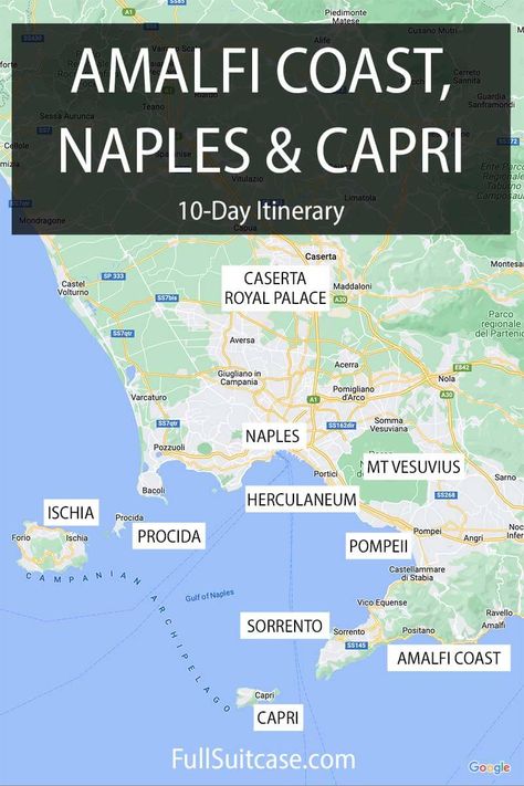 10 Days Itinerary for Naples, Amalfi Coast & Capri (+Planning Tips) Naples And Amalfi Coast Itinerary, Amalfi Coast Italy Itinerary, Naples Italy Itinerary, Sorrento Amalfi Coast, Amalfi Coast Itinerary, Italy Trip Planning, Amalfi Coast Travel, Italy Amalfi, Italy Honeymoon