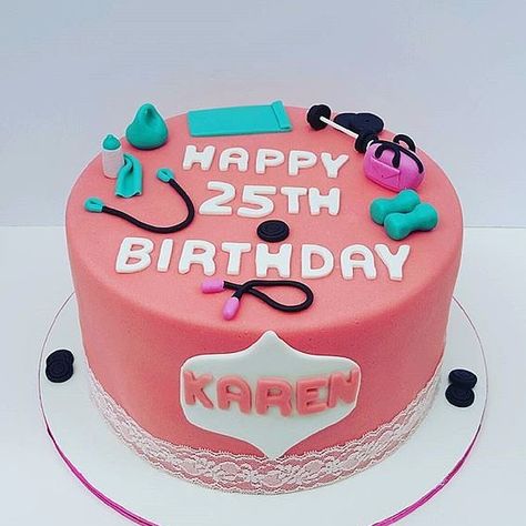 Crossfit Cake Girl, Gym Cake For Girl, Gym Cakes For Women, Teacher Birthday Cake, Crossfit Cake, 18th Birthday Cake For Girls, Fitness Cake, Gym Cake, Cake For Boyfriend