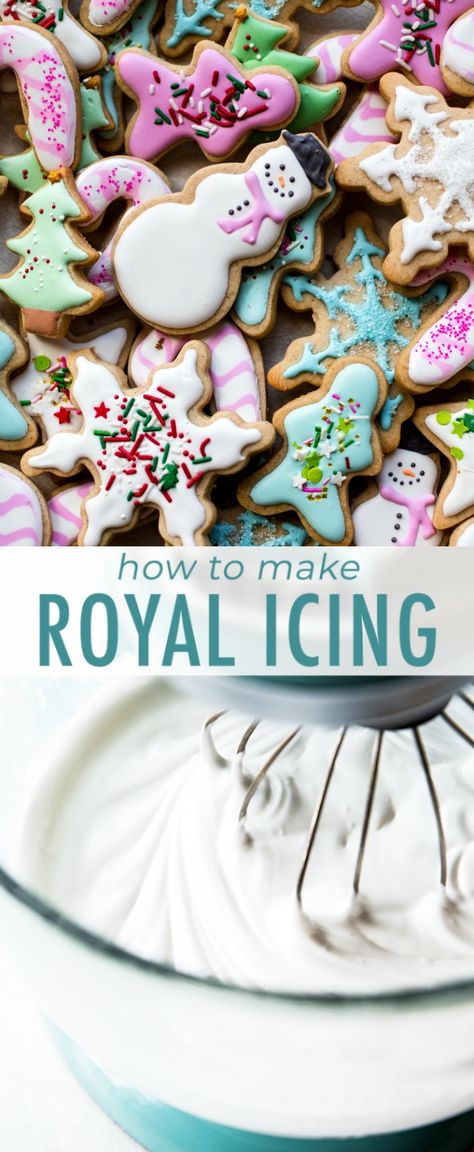 Royal Icing With Meringue Powder, Icing With Meringue Powder, Easy Royal Icing Recipe, Cookie Icing Recipe, Sugar Cookie Icing, Sally's Baking, Meringue Powder, Royal Icing Recipe, Gateaux Cake