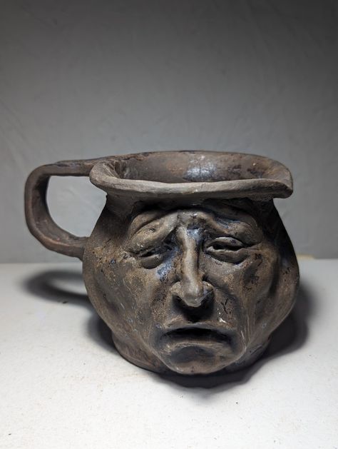 Face jug, art, sculpture, expression Face Jugs Pottery, Face Pottery, Pottery Face, Emotion Faces, Ceramics Sculpture, Face Jugs, Face Mug, Relief Sculpture, Inner World