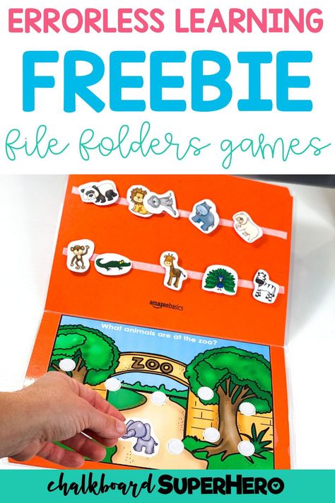 Are you looking for a hands-on learning activity that you can use with your special needs students in the classroom? You don’t want to miss this classroom freebie that includes 4 file folder games which works perfectly to use for errorless learning. These free file folder games are great to use for independent work stations, one on one instruction, or even be sent home for extra practice. With this errorless learning activity, your students can gain confidence and increase student engagement. File Folder Activities Free Printables Preschool, Free Errorless File Folders, File Folder Games Speech Therapy, Free Errorless Learning Activities, Free File Folders Special Education, Free File Folder Games For Toddlers, Preschool File Folders Free Printable, Free File Folder Games For Preschool, Errorless File Folders Free