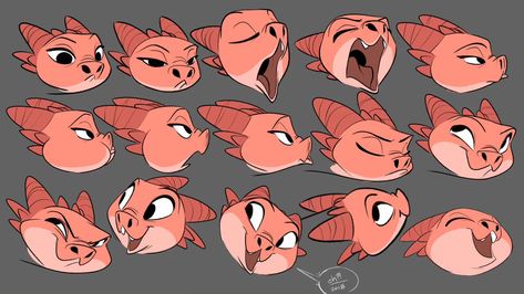 Dragon Facial Expressions, Dragon Expressions Faces, Dragon Expressions, Character Help, Expressions Reference, Expression Sheet, Monster Girls, Oc Inspo, Character Design Sketches