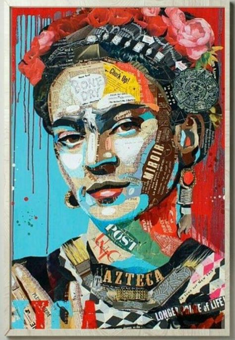 Frida Kahlo Paintings, Kahlo Paintings, Oil Painting Pictures, Frida Art, Collage Portrait, Frida Kahlo Art, Drawing Faces, Modern Art Paintings, Art Pop