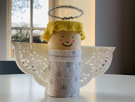 Angel Toilet Paper Roll Crafts, Toilet Roll Angel, Toilet Paper Roll Angel, Ccd Crafts, Classroom 2023, Toilet Roll Craft, Paper Towel Tubes, 90s Christmas, Angel Crafts