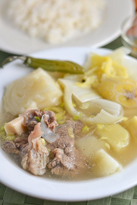 Beef Lauya - Filipino style soup consisting of beef shank and vegetables. Lauya Recipe, Beef Nilaga Recipe, Beef Soup Recipes, Beef Shank, Filipino Foods, Filipino Style, Soup Dish, Filipino Dishes, Beef Soup