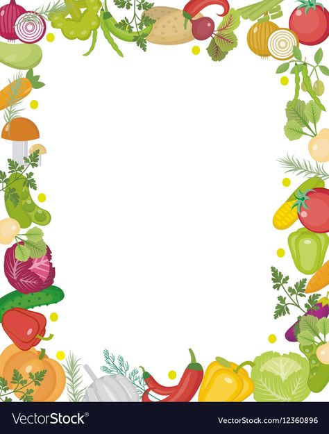 Vegetables square frame with place for text Flat Vector Image Vegetable Printing Designs, Vegetable Template, Vegetable Poster, Apple Template, Vegetable Drawing, Healthy And Unhealthy Food, Vegetable Design, Food Vector, Nutrition Month