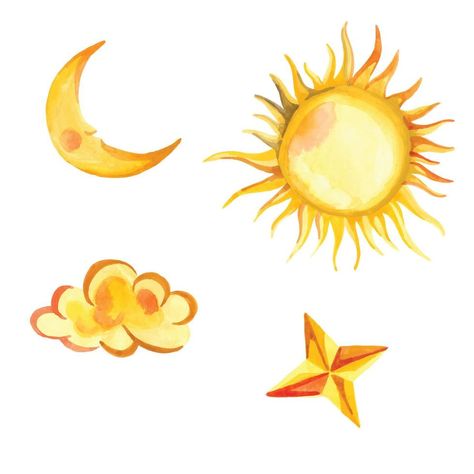 Sun And Moon Icon, How To Draw Balloons, Moon Clipart, Ramen Bar, Background Characters, Star Clipart, Moon Clouds, Sun And Clouds, Moon Drawing