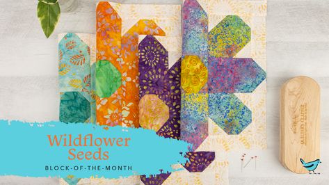 Wildflower Seeds Block-of-the-Month – Flower Block Of The Month, Month Flowers, Wildflower Seeds, Block Pattern, Quilt Kit, Pattern Free, Quilt Shop, Quilt Patterns, Wild Flowers