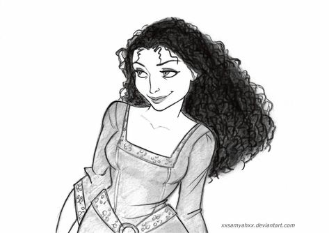 Mother Gothel Fanart, Skyrim Oc, Tangled Mother Gothel, Mother Gothel, Tangled Lights, Mother Knows Best, Family Drawing, Beautiful Costumes, Art Diary