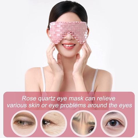 ideayard Rose Quartz Eye Mask, Cooling Jade Eye Mask 100% All Natural Crystal Eye Mask for Facial (Rose Quartz) High Frequency Facial, Jade Eyes, She Mask, Eyes Problems, Crystal Eye, Eye Masks, Tired Eyes, Face Massage, Massage Tools