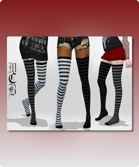 Sims 4 Clothing CC: Long MIX Matched Stripe Knee Socks By Maruchanbe Sims 4 Mismatched Socks, Cheetah Tights, Mod Jacket, Sims 4 Cc Download, Formal Dresses With Sleeves, Best Sims, Sims 4 Mods Clothes, Crazy Socks, Beautiful Boots