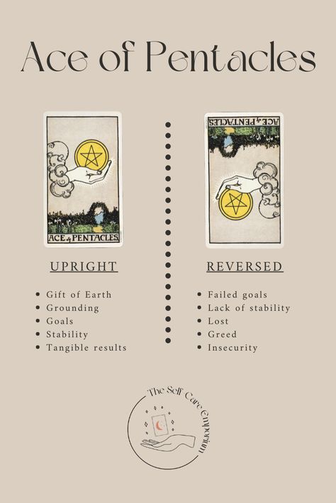 Ace of Pentacles Tarot Meaning & Guidance — | The Self-Care Emporium Ace Of Pentacles Tarot, Pentacles Tarot Meaning, Page Of Pentacles, Learning Tarot, Witch Things, Tarot Interpretation, Ace Of Pentacles, Pentacles Tarot, Cards Meaning