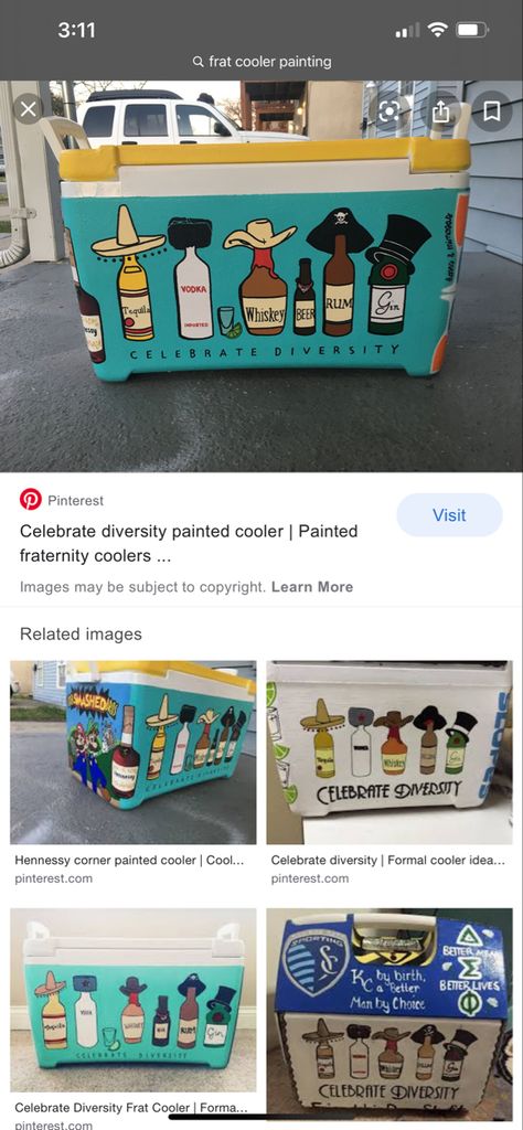 Nola Cooler Painting, New Orleans Formal Cooler, Brozarks Cooler Ideas, Fraternity Formal Coolers, New Orleans Frat Cooler, Formal Cooler Ideas Fraternity, Sigma Chi Frat Cooler, Nola Cooler Formal, Nola Frat Cooler