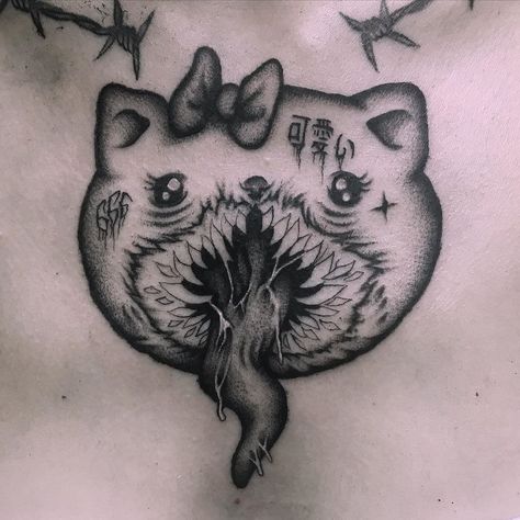 Chest Hair, Goth Tattoo, Hello Kitty Tattoos, Bug Tattoo, Sharpie Tattoos, Scary Tattoos, Creepy Tattoos, Doodle Ideas, Gothic Tattoo