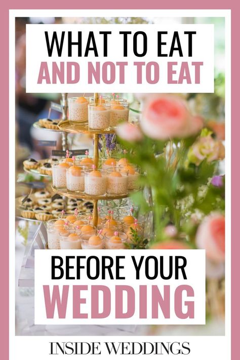 Get ideas on what to eat before your wedding to ensure you're energized and ready for the day, without bogging yourself down with a big breakfast. Morning Of Wedding Ideas Breakfast, Bridal Party Foods, Rehearsal Dinner Food, Night Before Wedding, Wedding Lunch, Wedding Snacks, Bridal Party Getting Ready, Bride And Breakfast, Best Bride