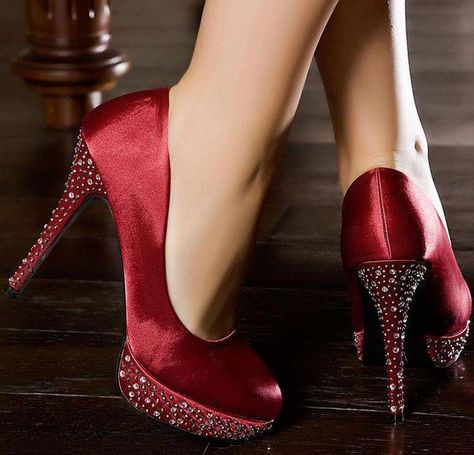 Love them! Dark Red Heels, Indian Wedding Shoes, Red Stilettos, Sparkle Heels, Red Heels, Hot Shoes, Handbag Shoes, Red Shoes, Timeline Photos