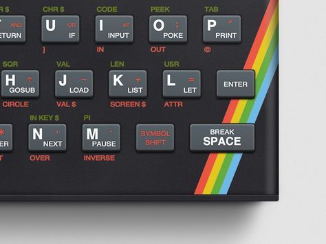 Sinclair ZX Spectrum by Daniel Bruce Computer Logo, Zx Spectrum, Vintage Computer, School Computers, Google Glass, Rainbow Logo, Retro Stuff, Retro Video, 80s Music