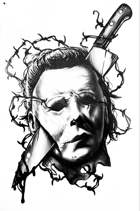 Horror Tattoos, Tattoo Halloween, Horror Movie Tattoos, Halloween Flash, Horror Drawing, Horror Movies Funny, Movie Tattoo, Movie Tattoos, Horror Artwork