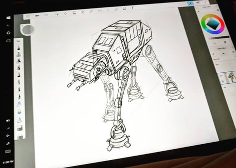 Sketching an AT-AT #starwars #empirestrikesback #hoth #empire #darkside #atat #sketch #drawing #digitalart #microsoft #surfacepro… Draw Star, Surface Pro, Sketch Drawing, Dark Side, Microsoft, Star Wars, Digital Art, Sketch, Humanoid Sketch