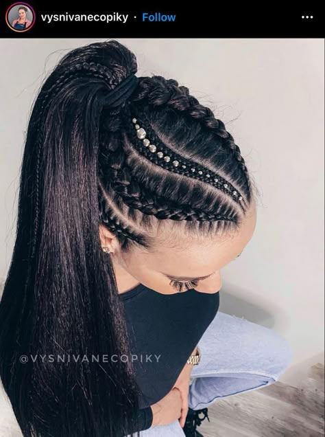 Stitch Braids Ponytail, Ponytail Cornrows, Medium Hairs, Bob Pixie Haircut, Short Bob Pixie, Bob Pixie, Best Hair Color, Short Box Braids Hairstyles, Easy Hairstyles For Thick Hair