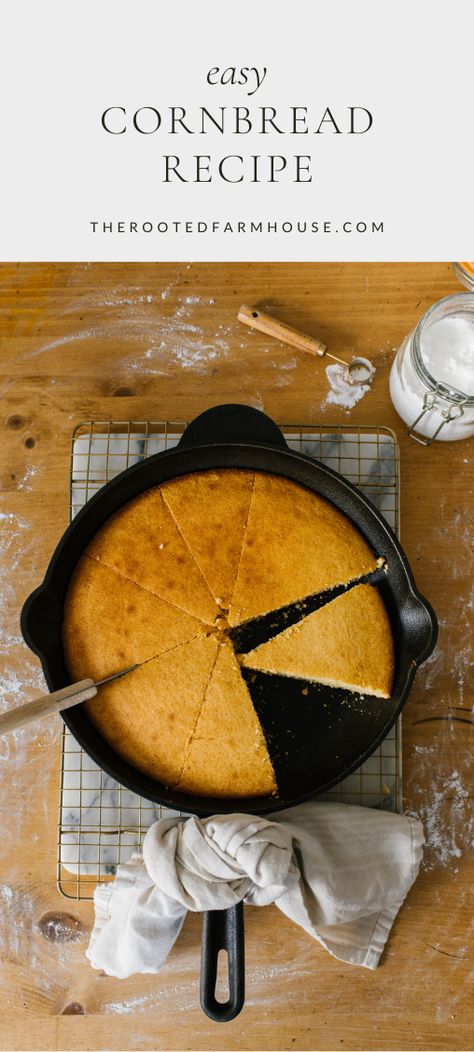 Looking for a comforting and delicious side dish? Try this easy cornbread recipe! It’s perfect for a cozy dinner or even as a snack on its own. The best part is, it’s made with simple pantry ingredients and can be whipped up in no time! Simple Cornbread Recipe, Cast Iron Skillet Cornbread Recipe, Simple Cornbread, Skillet Cornbread Recipe, Cast Iron Skillet Cornbread, Iron Skillet Cornbread, Easy Cornbread, Easy Cornbread Recipe, Cornbread Easy