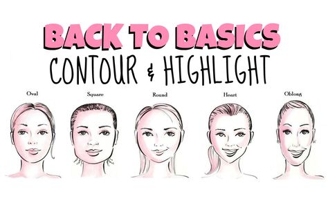 FormidableArtistry: Back to Basics ♡ Contour & Highlight for All Face Shapes + DEMO Basic Makeup For Beginners, Square Face Makeup, Contour Tricks, V Line Face, Face Surgery, Blusher Makeup, Make Up Natural, Angular Face, Contour Makeup Tutorial