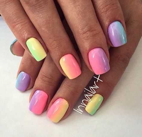 Jul 2, 2021 - This Pin was discovered by Kayla Morris. Discover (and save!) your own Pins on Pinterest. Pastel Neon Nails, We Heart It Nails, Summer Ombre Nails, Manicure Inspiration, Cute Gel Nails, Easter Nails, Short Acrylic Nails Designs, Dipped Nails, Dream Nails