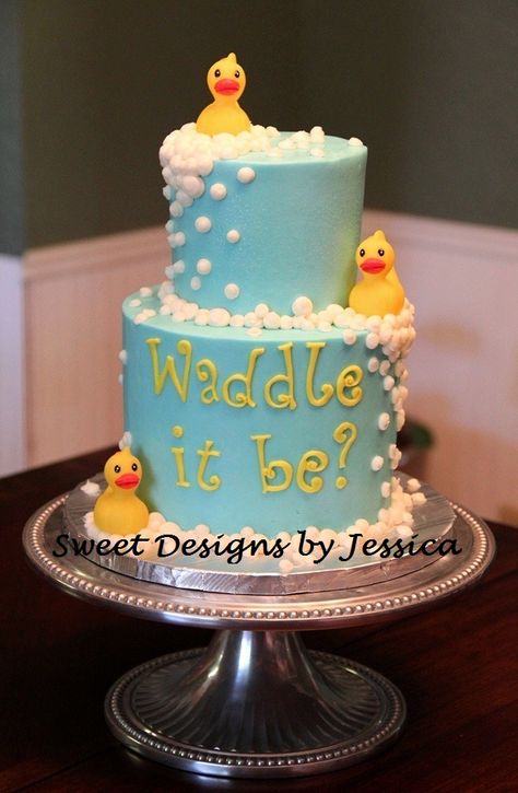 Waddle It Be Gender Reveal, Baby Shower Reveal Ideas, Gender Reveal Dessert, Baby Reveal Cakes, Gender Reveal Baby Shower Themes, Baby Gender Reveal Party Decorations, Gender Reveal Unique, Gender Reveal Party Theme, Gender Reveal Themes