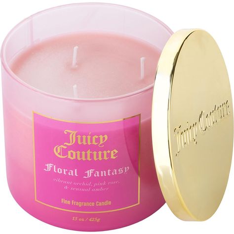 Juicy Couture Floral Fantasy Candle | FragranceNet.com® Fantasy Candle, Couture Details, Luxury Fragrance, Home Candles, Fragrance Notes, Personal Marketing, Candle Gift, Fragrance Candle, Signature Style