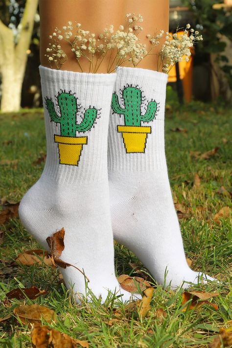 Gardening Socks, Mossy Socks, Western Socks, Avocado Socks, Cactus Socks, Printed Socks, Plant Puns, Socks Funny, Cute Cactus