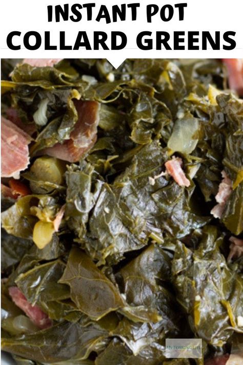 Pressure Cooker Collard Greens, Instant Pot Collard Greens Recipe, Bacon Meals, Instant Pot Collard Greens, Best Collard Greens Recipe, How To Cook Collards, Cooking Collard Greens, Greens Recipe Soul Food, Instant Pot Veggies