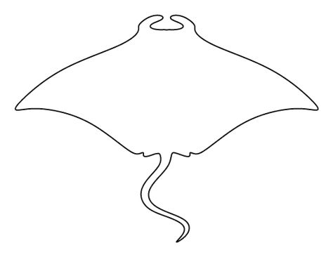 Manta ray pattern. Use the printable outline for crafts, creating stencils, scrapbooking, and more. Free PDF template to download and print at http://patternuniverse.com/download/manta-ray-pattern/ Manta Ray Template, Manta Ray Sewing Pattern Free, Manta Ray Stencil, Stingray Template, Manta Ray Outline, Fish Outline Printable, Fish Template Printable Free Pattern, Stingray Outline, Manta Ray Drawing