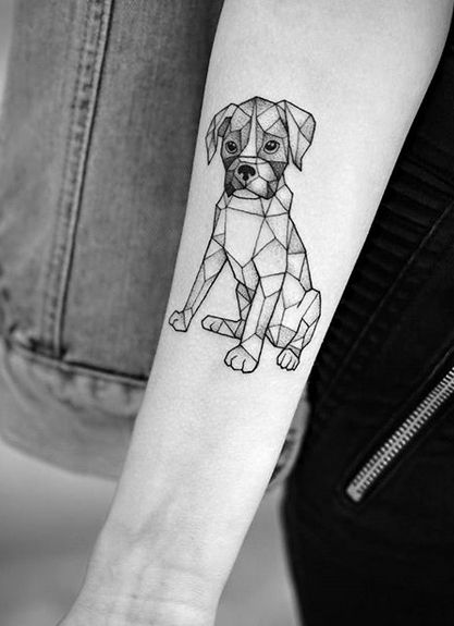 14 Unusual Dog Tattoos For Boxer Lovers | Page 2 of 3 | PetPress Small Dog Tattoo, Boxer Dog Tattoo, Boxer Tattoo, Small Dog Tattoos, Tattoos For Dog Lovers, Geometric Dog, Tattoos Skull, Memorial Tattoos, Wolf Tattoo