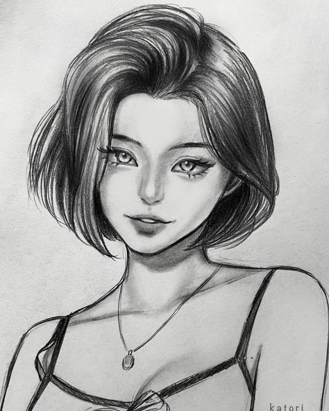 Katori 🍜 on Instagram: “I love short hairstyle <3 @jeilalou • • • • • #shorthairstyle #jeiladizon #fypシ #fyp #sketch #sketchbook #sketching #drawing #artsketch…” Short Hair Drawing, Haircut Ideas Trendy, Realistic Hair Drawing, Cute Wolf, Drawing Hairstyles, Wolf Haircut, Hair Illustration, Pencil Sketch Images, Female Drawing