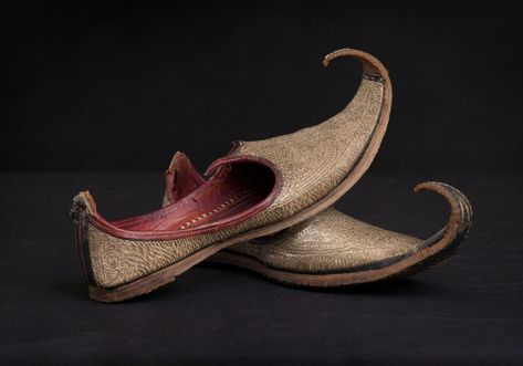 Vintage Handmade Thai Poulaine Shoes - SOCA Gallery Historical Shoes, Diy Slippers, Early Medieval, Wedge Espadrille, Historical Fashion, Wizard, Espadrilles, To Look, Wedges