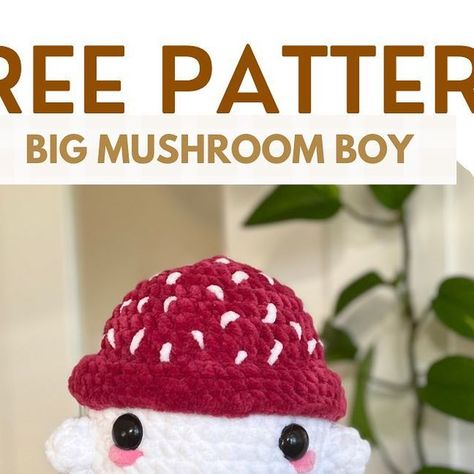 Mushroom Amigurumi, Big Mushroom, Boy Crochet Patterns, Crochet Store, Easy Crochet Animals, Crochet Mushroom, Beginner Crochet Tutorial, Quick Crochet Patterns, Crochet Cow