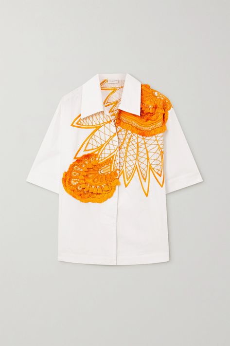 Bottega Veneta Sandals, Cuban Shirts, Beaded Shirt, Bottega Veneta Clutch, Linen Fashion, Boho Kimono, Cotton Poplin Shirt, Fashion Project, Shirt Embroidery