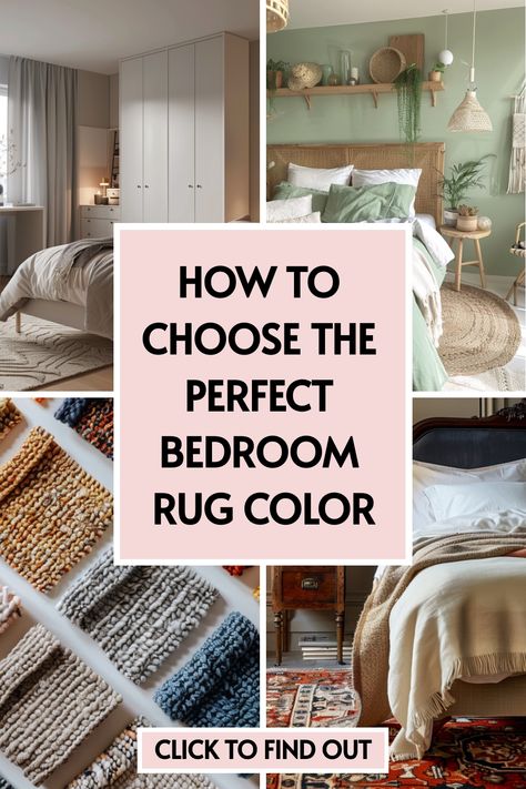 🛌💡 Need a quick update? See how choosing the right bedroom rug color can transform your space! Our article provides brilliant bedroom design ideas that incorporate stylish, colorful rugs. Click now for the best bedroom inspiration! Bedroom With Rug Ideas, 3x5 Rug Placement Bedroom, How To Place A Rug In A Bedroom, Bed Rug Ideas, Rugs In Bedroom Aesthetic, Small Bedroom Rug Ideas, Bedroom Rug Ideas, Rug Under Bed, Small Bedroom Rug