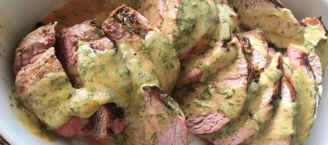 Sauce For Pork Tenderloin, Sauce For Pork, Pork Sauce, Honey Pork, Grilled Pork Tenderloin, Dill Sauce, Stuffed Pork Tenderloin, Grilled Pork, Pork Loin