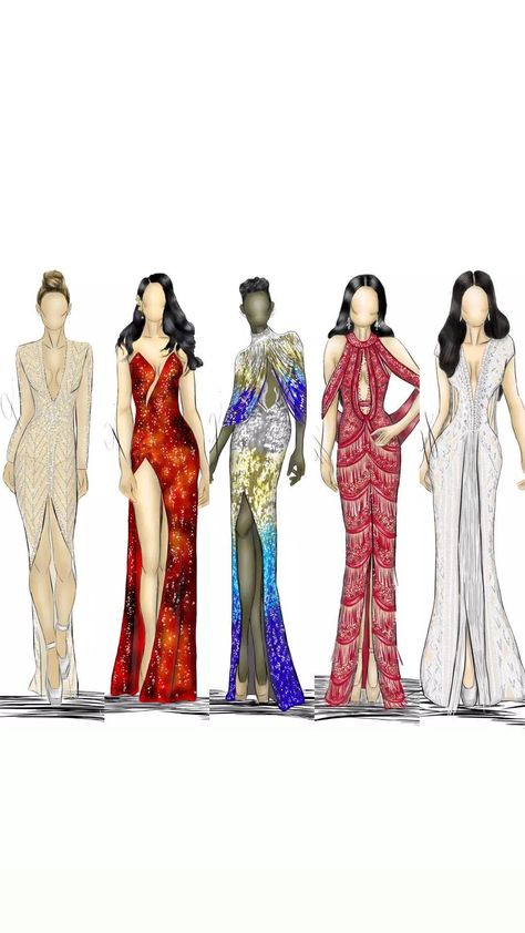 Pageant digital illustration / fashion illustration Digital Illustration Fashion, Fire Crafts, Fashion Designing, Pageant Gowns, Miss Universe, Illustration Fashion, Evening Gown, Digital Illustration, Fashion Illustration