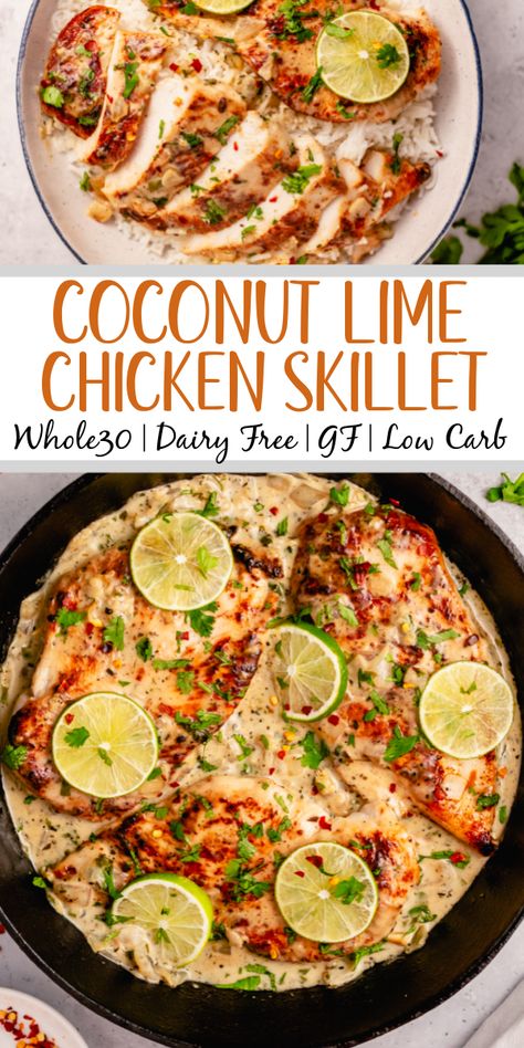 Creamy Coconut Sauce, Toddler Treats, Gf Dinner, Coconut Lime Chicken, Whole30 Dinner, Dairy Free Recipes Dinner, Whole30 Dinner Recipes, Whole 30 Meal Plan, Easy Whole 30 Recipes