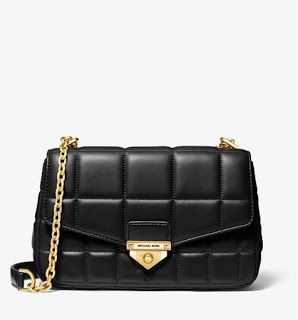 MICHAEL MICHAEL KORS NEW ARRIVALS Soho Large Quilted Leather Shoulder Bag Large Leather Crossbody Bag, Michael Kors Bag Black, Neutral Shoes, Michael Kors Shoulder Bag, Leather Bag Women, Large Shoulder Bags, Chain Shoulder Bag, Quilted Leather, Leather Chain