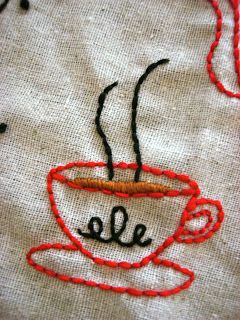 Simple #embroidery #Coffee Embroidery Coffee Cup, Embroidery Teacup, Coffee Cup Embroidery, Mug Embroidery, Coffee Embroidery, Stitch Witchery, Saree Embroidery Design, Simple Embroidery Designs, Chain Stitch Embroidery