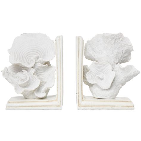 "Buy the Cream Stone Textured Coral Bookends Set at Michaels. com. Inspired by blissful serenity and the allure of the sea, where soothing hues and natural textures bring effortless charm to the home. Inspired by blissful serenity and the allure of the sea, where soothing hues and natural textures bring effortless charm to the home. Give your surface space a finishing touch with these beautifully crafted bookends. These beach-themed bookends are best appreciated on shelves, tables, or consoles i Coral Sculpture, Cream Stone, Decorative Bookends, Coral Design, Sea Coral, Stone Texture, Book Display, Boho Chic Decor, White Home Decor