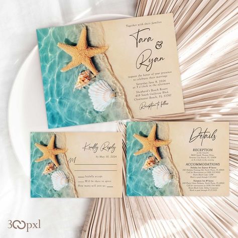 Beach Themed Wedding, Beach Wedding Invitation, Romantic Beach Wedding, Dream Beach Wedding, Ocean Wedding, Romantic Beach, Wedding Favors Cheap, Beach Wedding Invitations, Beach Theme Wedding