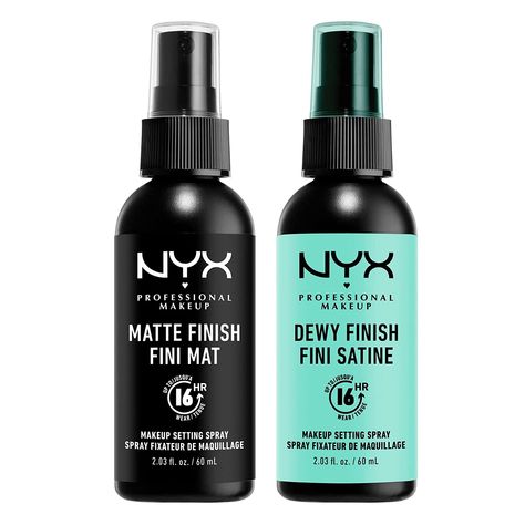 Matte And Dewy Setting Spray: For a Matte or Dewy makeup look that stays put, use our lightweight setting spray to reduce shine and leave a fresh, just applied look all day; Works with all makeup including foundation, eyeshadow, and powder
Lock In Your Look: Get a smooth, long lasting finish for your makeup with this lightweight setting spray that helps your look last all day, until it's time to party Setting Spray Drugstore, Good Setting Spray, Nyx Setting Spray, Fresh Makeup Look, Fixing Spray, Fresh Makeup, Nyx Makeup, Finishing Spray, Makeup Setting Spray