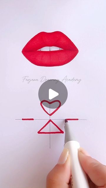 Farjana Akter on Instagram: "Lips Drawing Tutorial #drawing #art #painting" Draw Kissing Lips Sketch, How To Overdraw Your Lips, How Do Draw Lips, Painting Mouths Lips, How To Draw Pop Art Step By Step, Black Woman Lips Drawing, How To Draw Kissy Lips, Lip Artwork Paintings, Easy Lip Tutorial