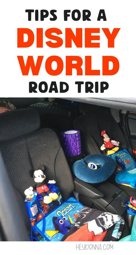 Driving To Disney World, Disney Road Trip Snacks, Disney Trip Reveal, Road Trip Entertainment, Disney Road Trip, Road Trip Printables, Disney World With Toddlers, Road Trip Bag, Disney Trip Surprise